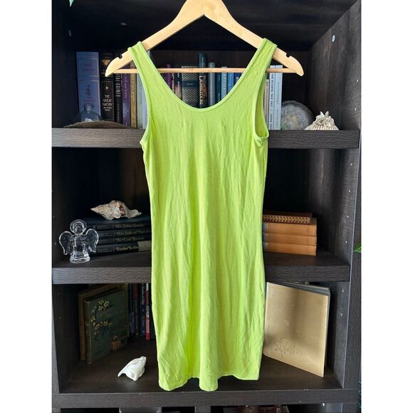 NWOT Enza Costa Silk Blend Tank Mini Dress In Kiwi Green Size Small - Picture 3 of 5
